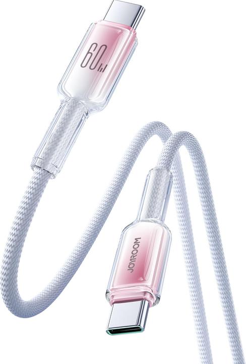 Produktbild Joyroom S-A42 Crystal Clear Series Fast Charging Data Cable Type-C to Type-C 60W 1.2m White (1.20 m, 60 W)