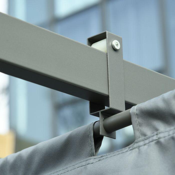 Actual product image Swisshandel24 Pergola gazebo with adjustable fabric roof polyester steel grey 3.6 x 3 x 2.27 m (300 cm, 360 cm)