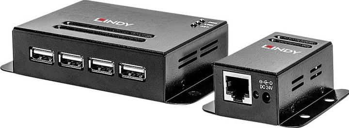 Image du produit Lindy USB 2.0 Cat.5 Extender 50m Power over RJ45 4 Port (USB-A, 4 Ports)