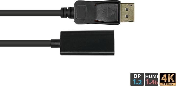 Produktbild Good Connections Adapter DisplayPort 1.2 Stecker an HDMI 1.4b Buchse, 4K @30Hz, vergoldete Kontakte, ca. 20cm, Good C (HDMI, 20 cm)