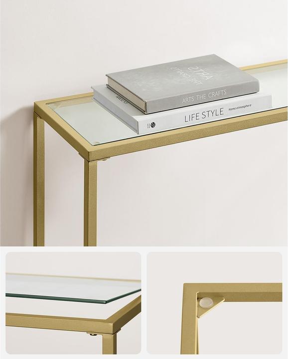 Produktbild Vasagle Konsolentisch 100.5 x 80 cm, Gold, Tiefe: 20 (100.50 x 20 x 80 cm)