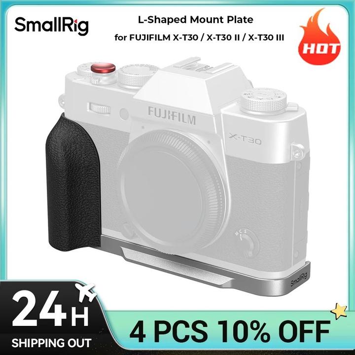 Immagine prodotto SmallRig 5665 L-Shaped Mount Plate with Silicone Handle FUJIFILM X-T30 / X-T30 II / X-T30 III (Charcoal Silv) (Gabbietta)