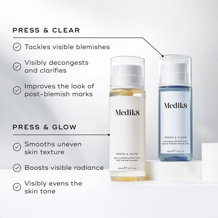 Image du produit Medik8 Press & Clear Exfoliating 2% BHA Clarifying Toner - Salicylic (Tonique visage, 200 ml)