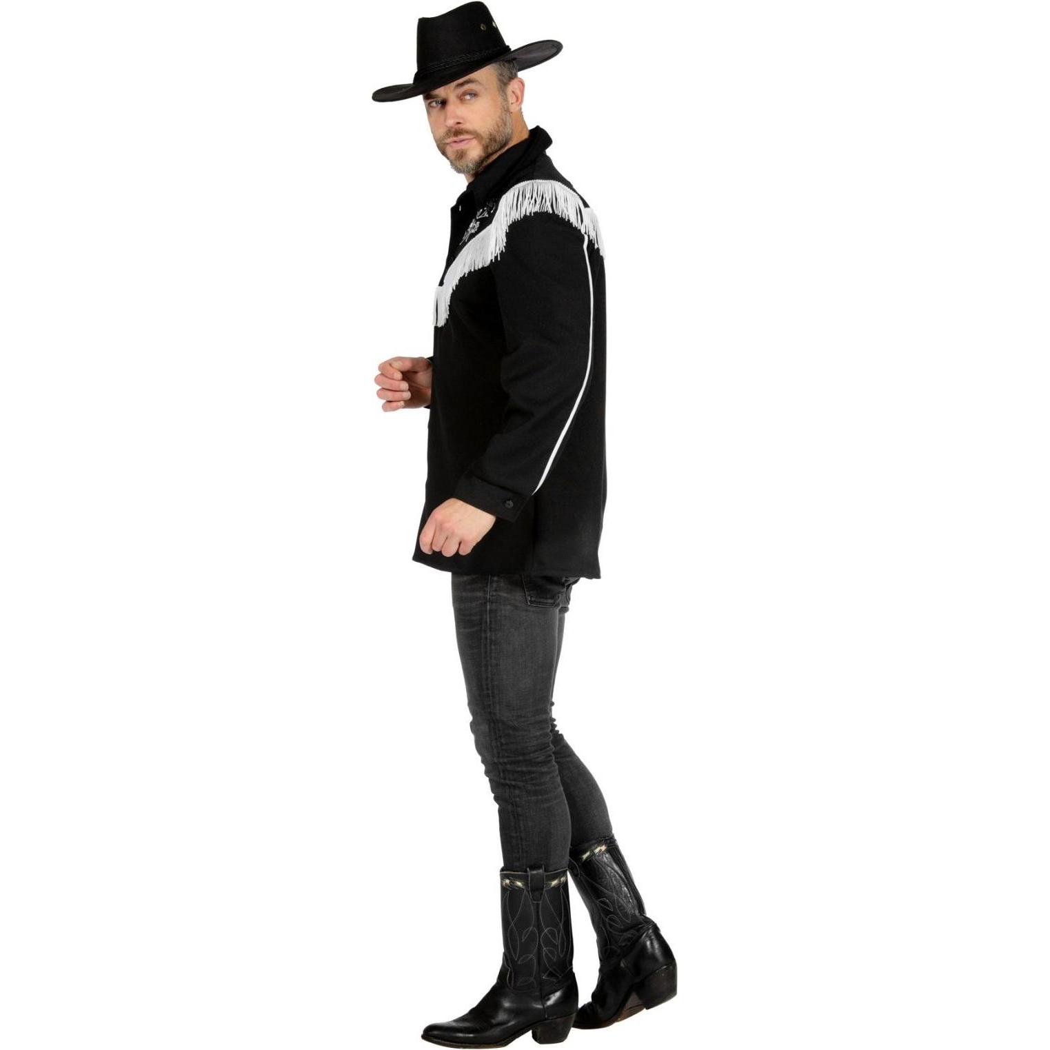 Thumbnail - Wilbers Herren Western Hemd Bobby, schwarz (M)
