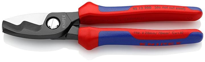 Immagine prodotto Knipex Cesoie per cavi L.200mm brunite Impugnature 2 componenti / guaine multicomponente (200 mm)