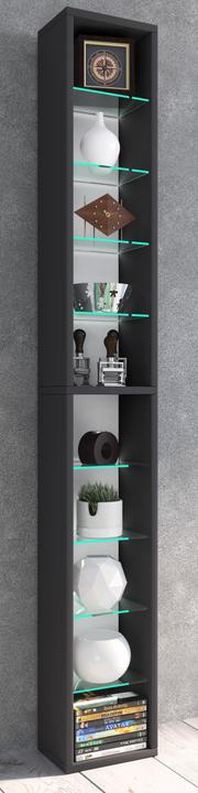 Produktbild VCM Holz CD DVD Stand Regal Rasato mit Glasböden (21 x 14 x 152 cm)