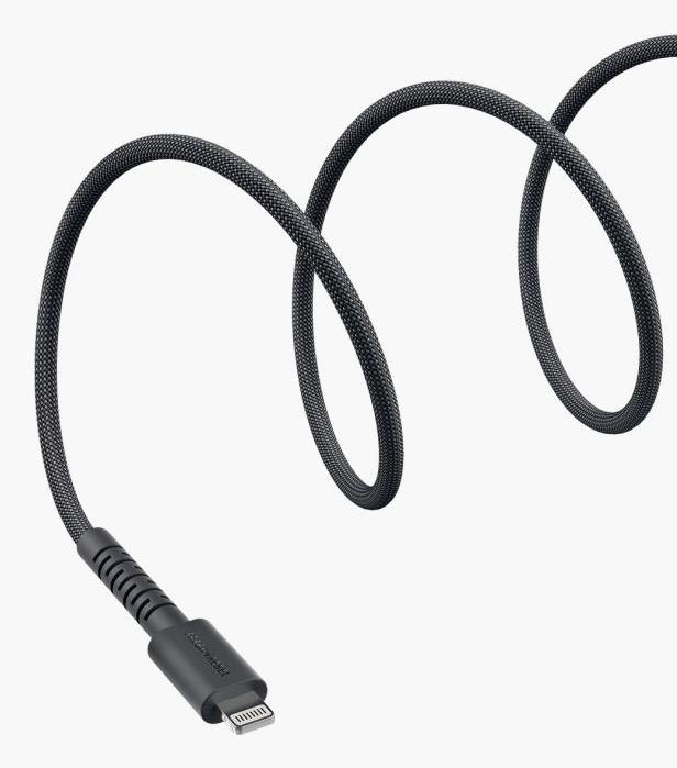 Produktbild Fresh'N Rebel Fresh 'n Rebel USB-C zu Lightning silicon geflochtenes Kabel "FlexWave" 70cm, Storm Grey (0.70 m, 30 W)