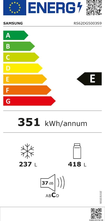 Energie-Label Samsung Food Center RS5000, 655l (655 l)