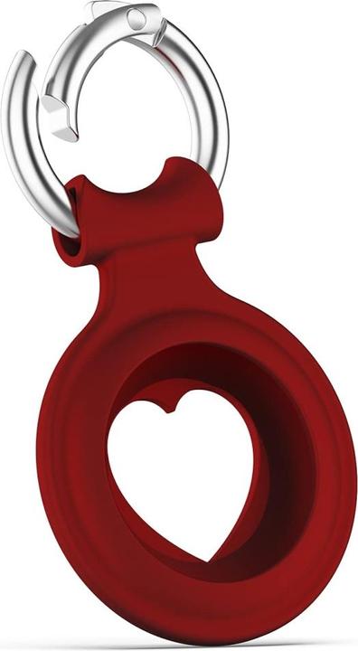 Productafbeelding Screenguard Apple Airtag Liquid Silikon Heart Case mit Anhänger