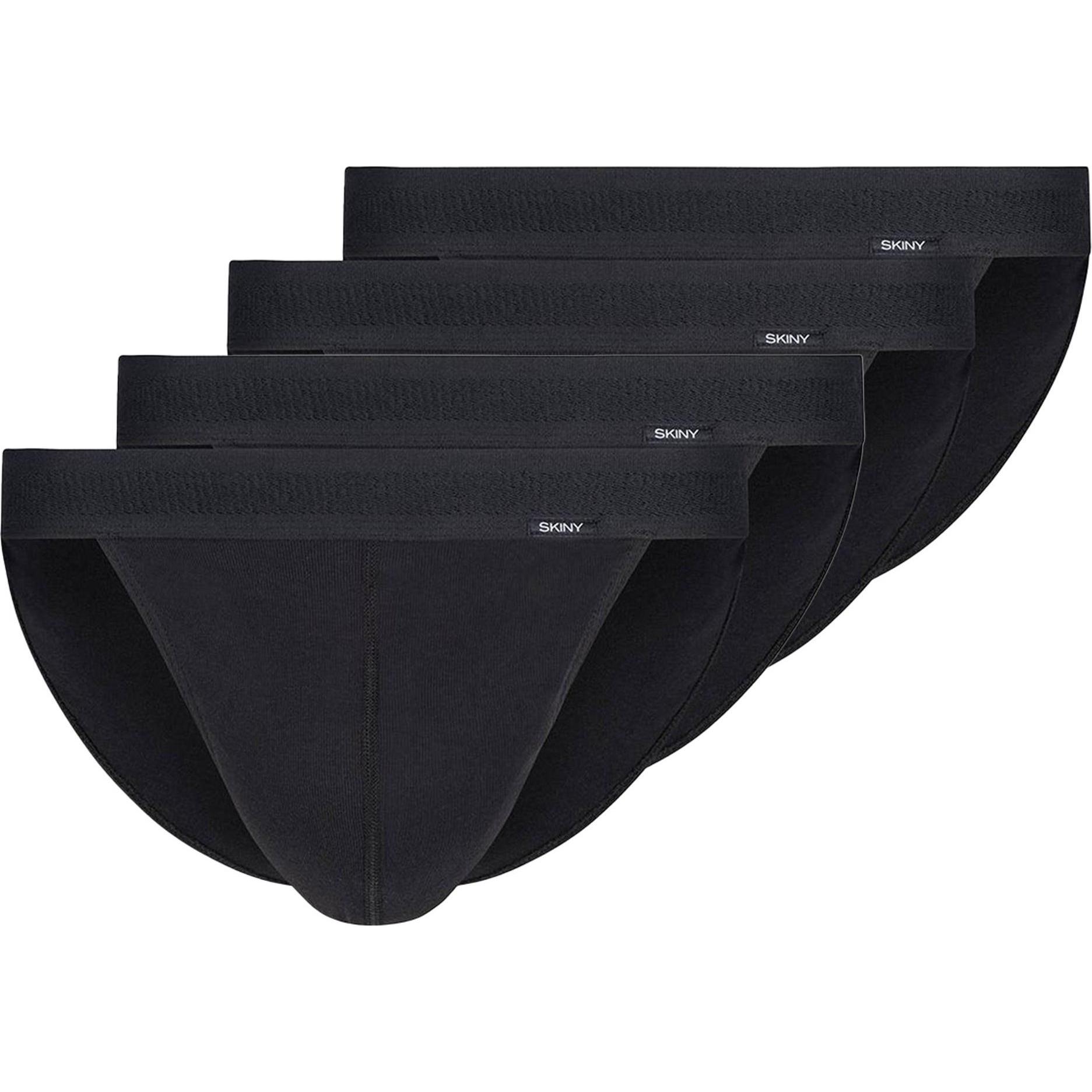 Skiny, Herren, Unterhosen, Slip Klassisch Bequem sitzend, Schwarz, (S, 4er Pack)