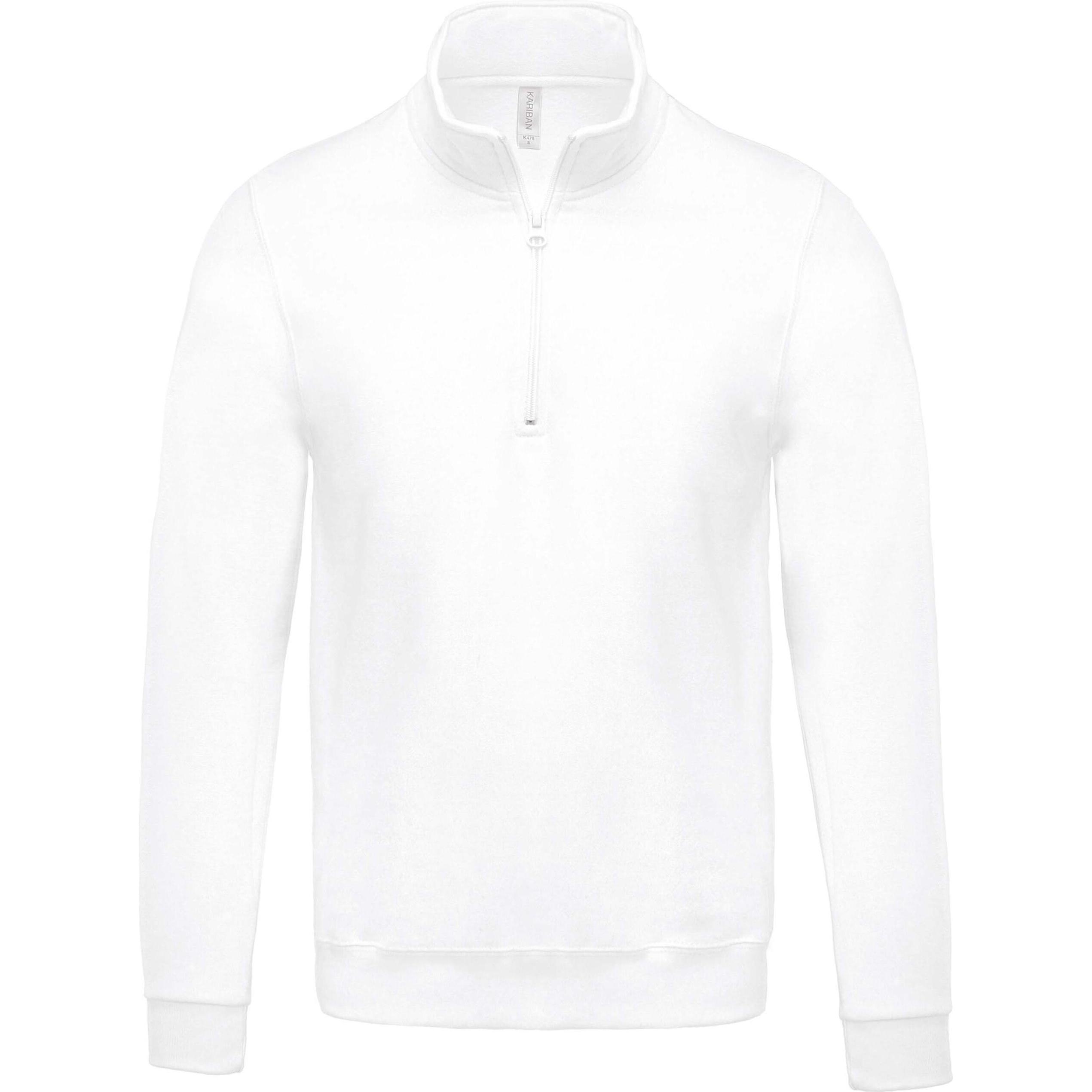 Kariban, Pullover, Col Zippé blanc, Weiss, (S)