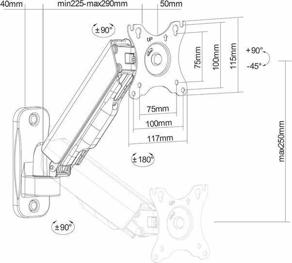 Actual product image Neomounts WAH 1TFT 2Joint Max.9 (Wall, 32", 9 kg)