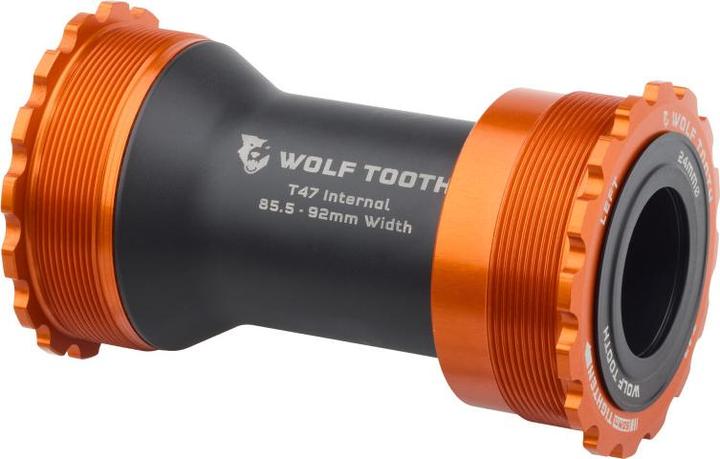 Actual product image Wolf Tooth Bottom Bracket T47i, 24mm (Shimano), 85.5/92mm, orange