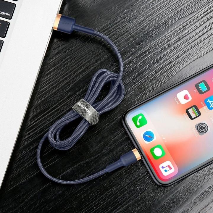 Produktbild Baseus Cafule Lightning cable 2.4A 1m (Gold+Dark blue) (1 m, USB 4.0)