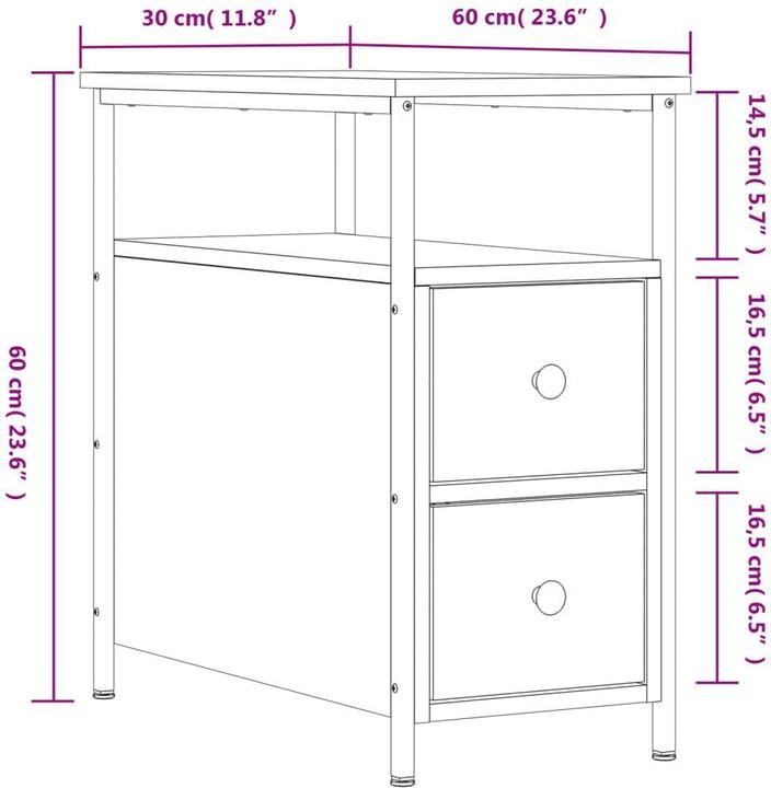Immagine prodotto vidaXL Nachttisch (30 x 60 x 60 cm)
