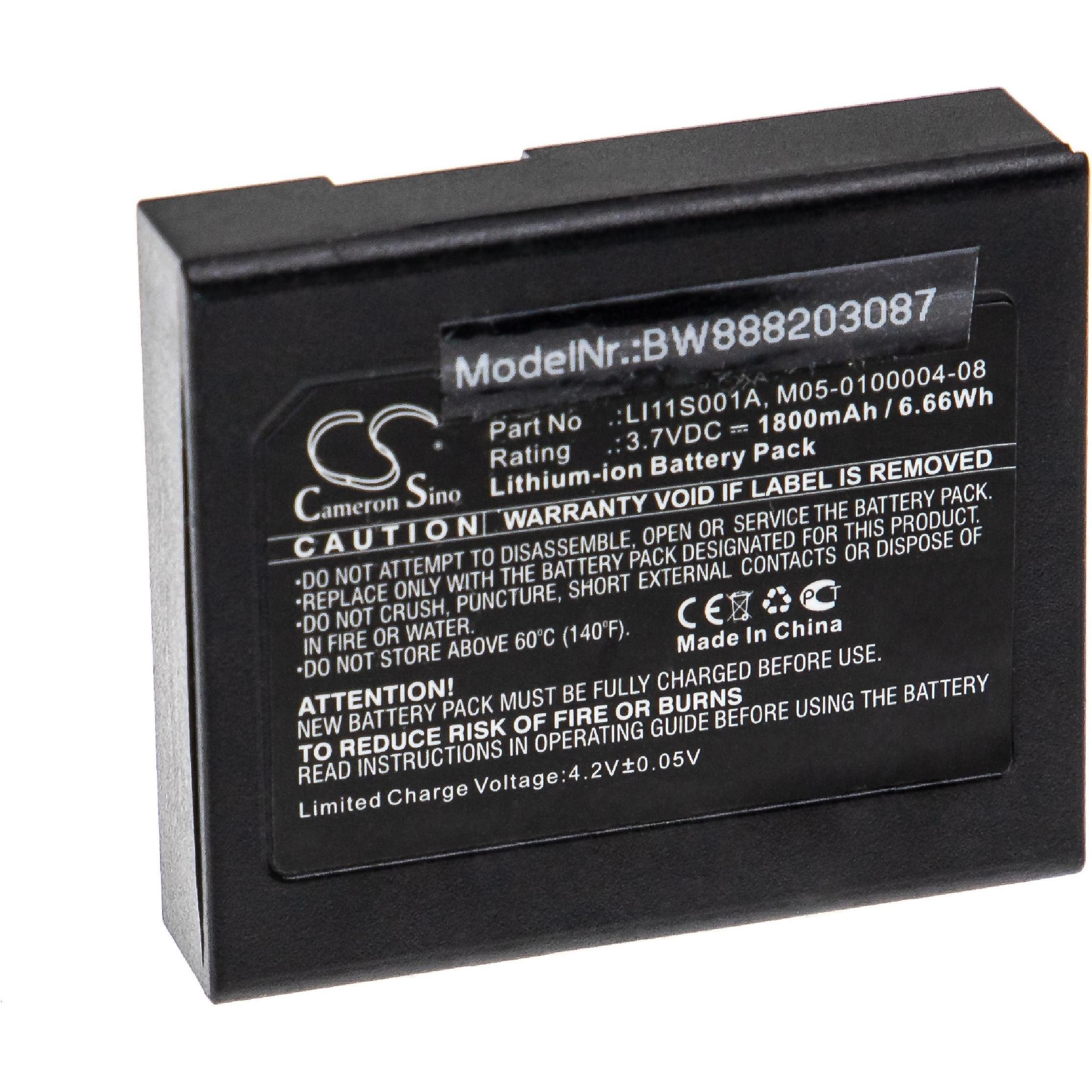 Thumbnail - XCell Medizintechnik-Akku als Ersatz für Mindray 022-000008-00, LI11S001A - 1800mAh, 3,7V, Li-Ion (1 Stk., 1800 mAh), Ba...