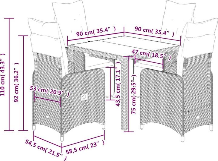 Produktbild vidaXL Bistro Set