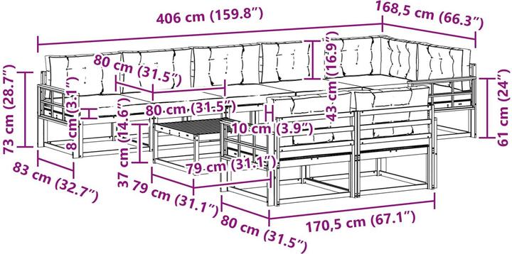 Produktbild vidaXL Outdoor-Sofa