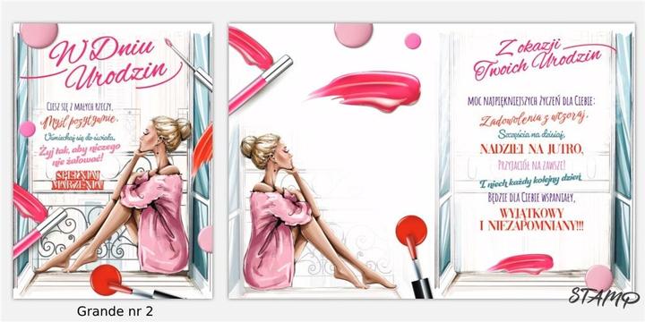 Actual product image Stamp Grande card + envelope pattern no. 02 birthday