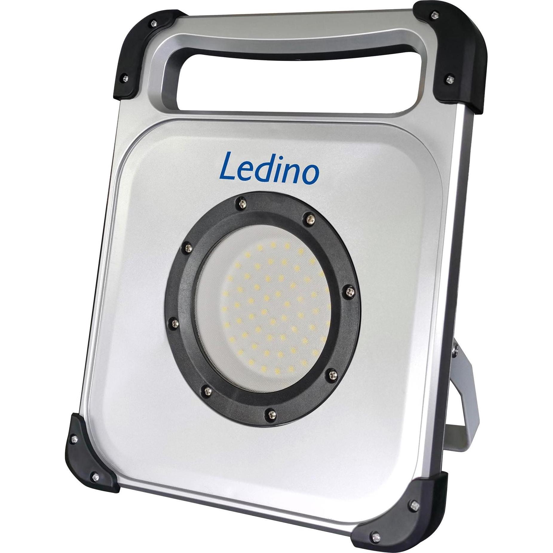 Ledino, Arbeitsleuchte, Akku Scheinwerfer Veddel 50 6500 K Silber 50 W (3500 lm)