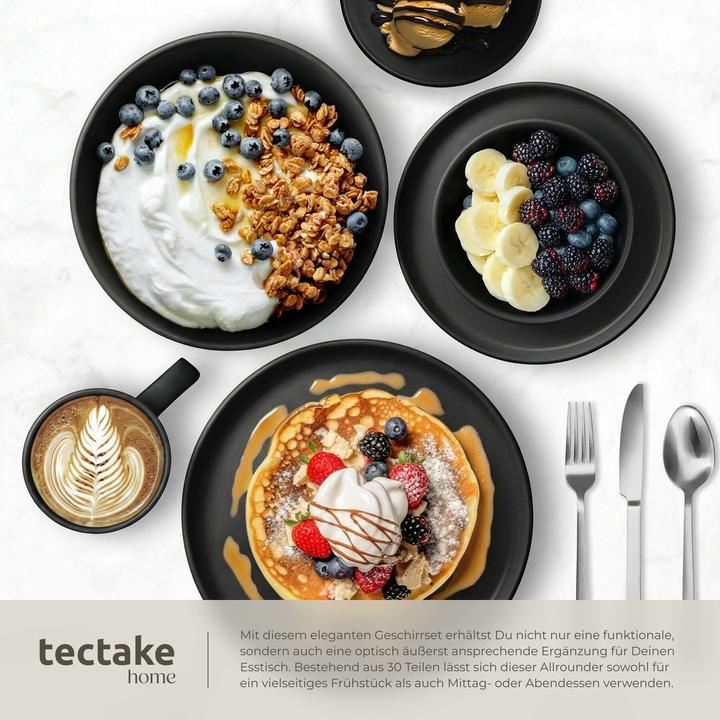 Actual product image tectake Geschirrset Una, aus Steingut, für 6 Personen (30 pcs.)