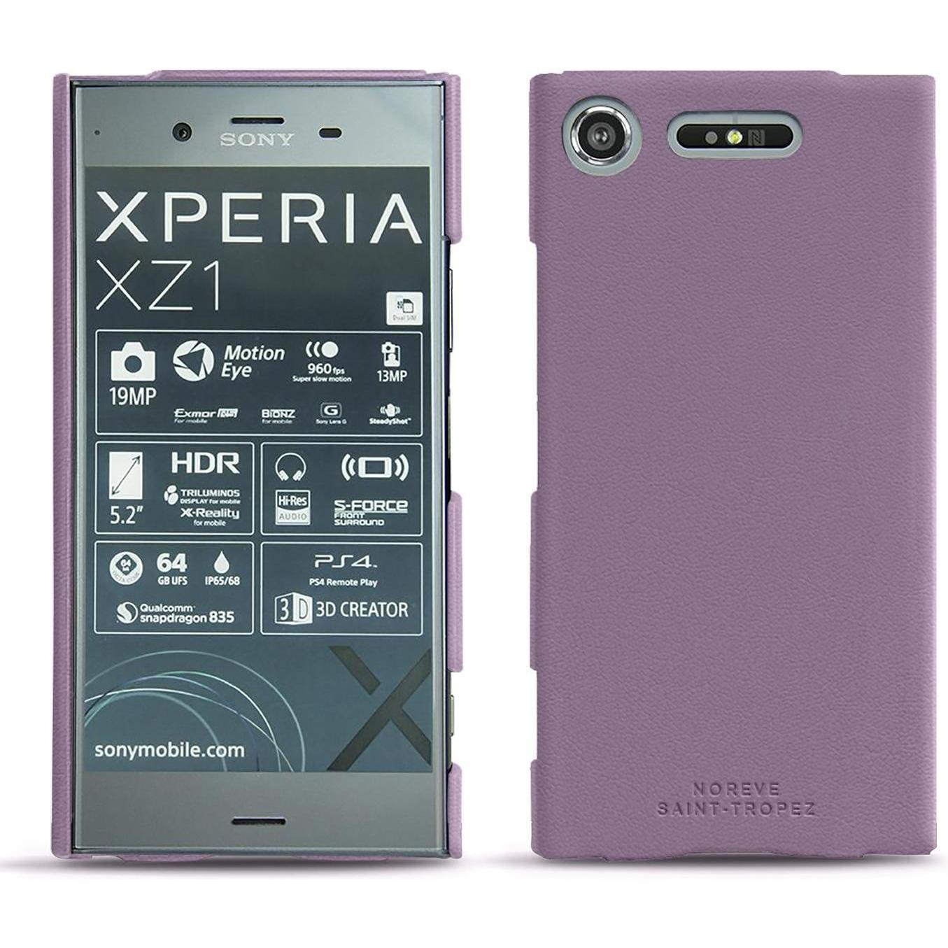 Noreve Lederschutzhülle (Sony Xperia XZ1), Smartphone Hülle, Violett