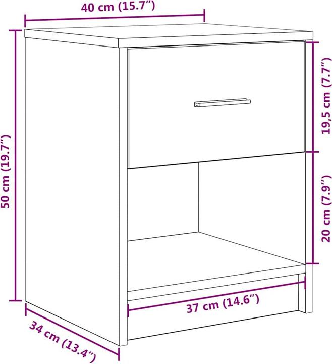 Immagine prodotto vidaXL Nachttisch (40 x 34 x 50 cm)