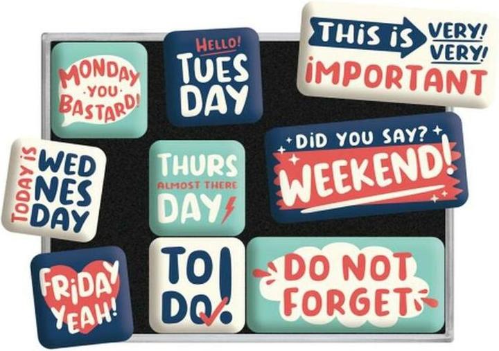 Actual product image Nostalgic-Art Merchandising Nostalgic Art magnet set Happy Week 1 piece, multicoloured, detailed colour (1 x)