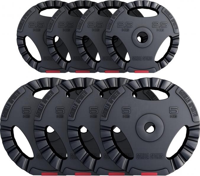 Actual product image Gorilla Sports Weight plate set (4 x 2.5 kg, 4 x 5 kg)