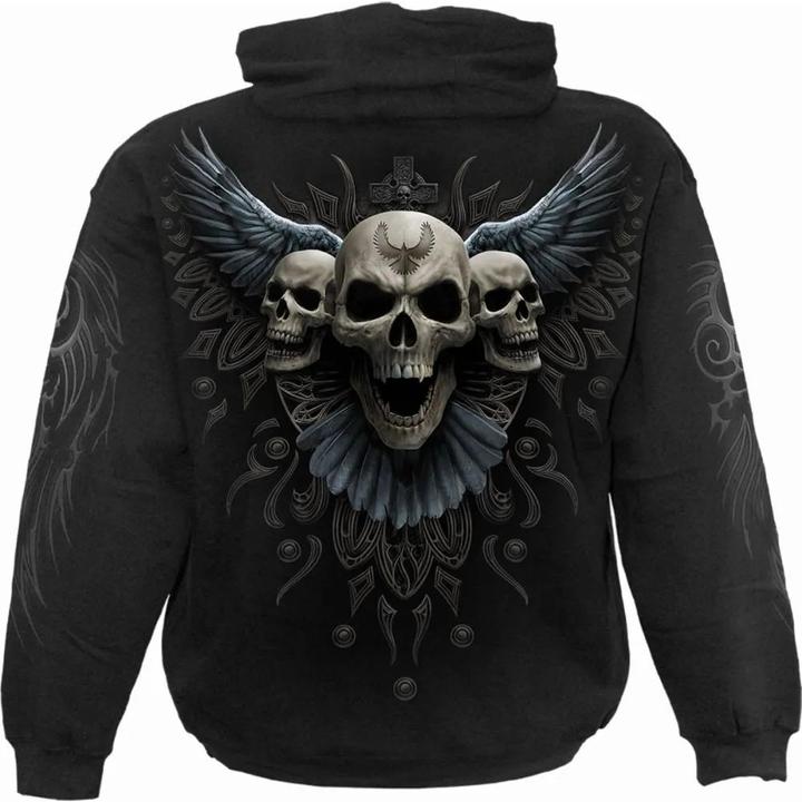 Produktbild Spiral Raven Skull Kapuzenpullover (S)