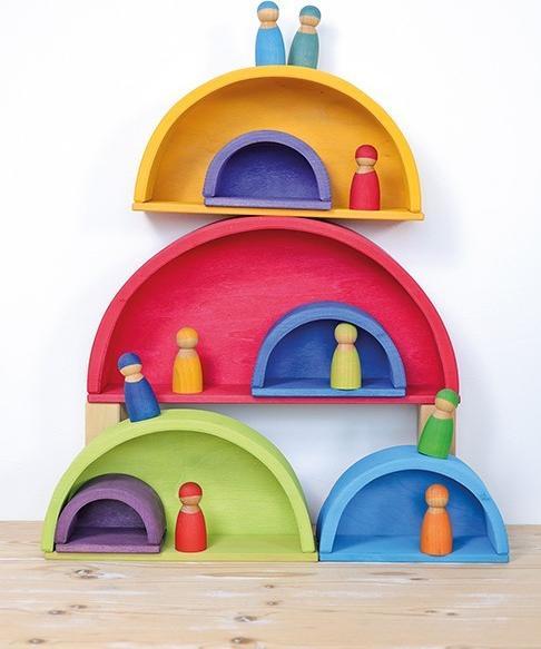 Actual product image Grimm's Building plates rainbow, 11 parts
