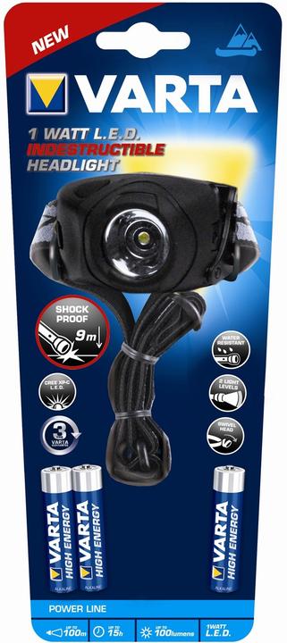 Immagine prodotto Varta Indistruttibile 1 Watt Led Head Light 3AAAA (100 lm)