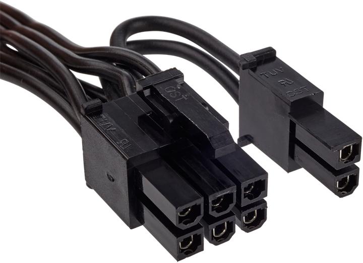 Image du produit Corsair Type 3 Flat Black Ribbon Cable PCIe 6+2 pin, dual connectors, Compatible with all type 3 pin out...
