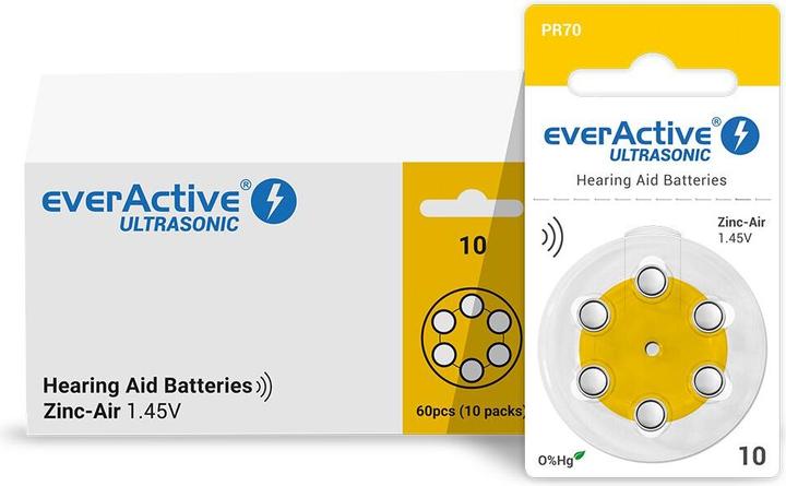 Produktbild Everactive Ultrasonic 10 - Hörgerätebatterien (6 Stk., PR70)