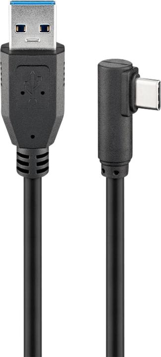 Image du produit Goobay Câble USB-C™ vers USB A 3.0 90°, noir, 1 m (1 m, USB 3.0, 4.50 W)
