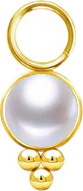 Immagine prodotto Star Piercing Anhänger vergoldet Perle weiss mit Kugeln (senza ottone, Acciaio chirurgico 316L)