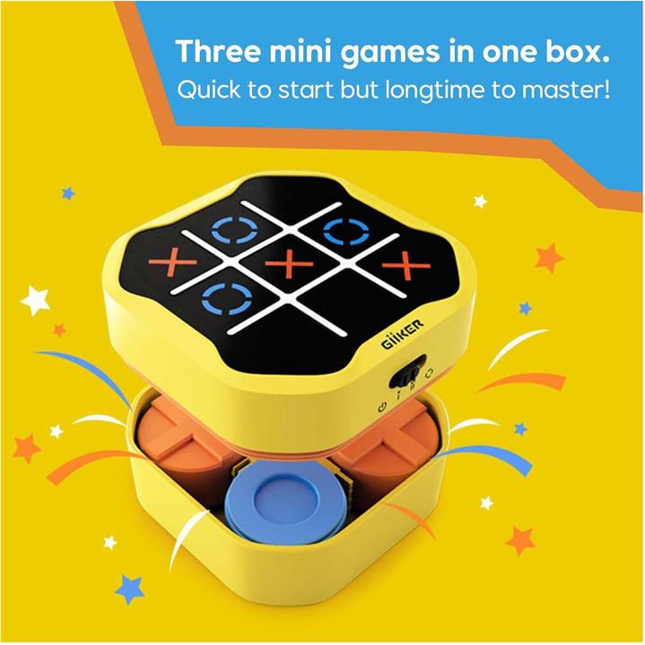Actual product image Giiker Tic-Tac-Toe Bolt-Spiel, Gelb (English, French, German, Italian, 1 - 2 Players)