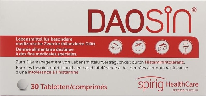 Image du produit Daosin Aliments en cas d'intolérance à l'histamine (60 pièce(s), Cachets, 39 g)