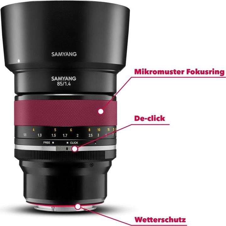 Produktbild Samyang 85mm f/1.4 MK2 MFT (Micro Four Thirds, Vollformat, APS-C / DX)