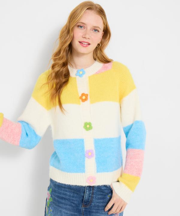 Produktbild Joe Browns Stripe Flower Popper Button Cardigan (44)