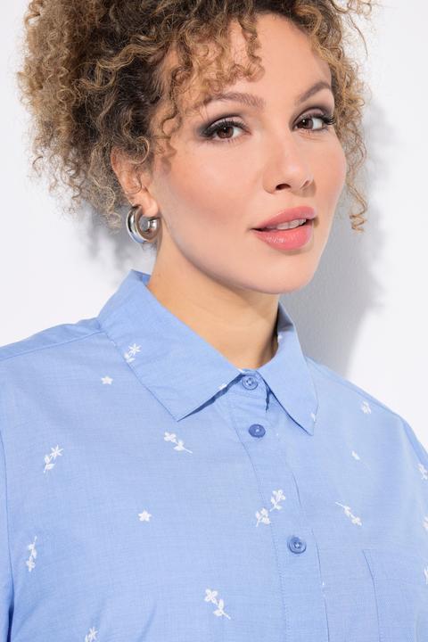 Immagine prodotto Ulla Popken camicia, ricamo floreale, taglio ad A, colletto, manica lunga (54)