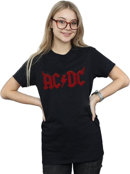 Produktbild AC/DC Horns Logo Baumwolle Boyfriend TShirt (M)