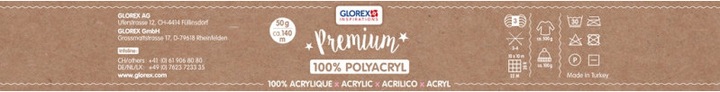 Actual product image Glorex Premium 100% acrylic, 50g