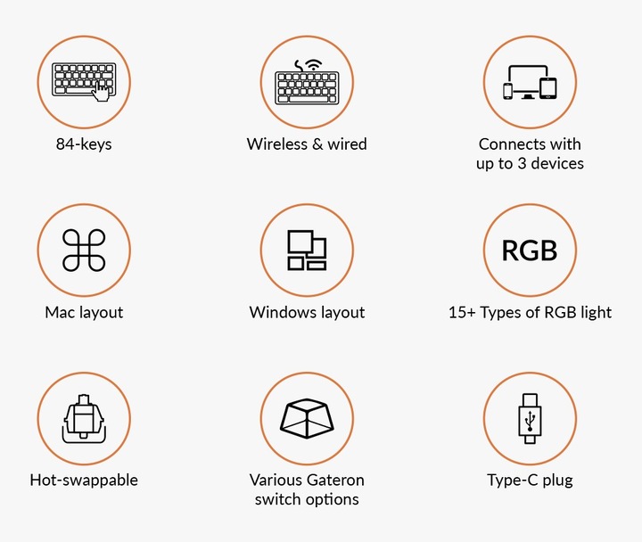 Actual product image Keychron K2 (CH, Cable, Wireless)