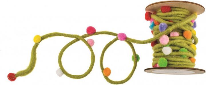 Image du produit Glorex Cordon de feutre avec pompons, vert
