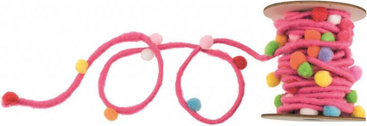 Image du produit Glorex Cordon de feutre avec pompons, rose