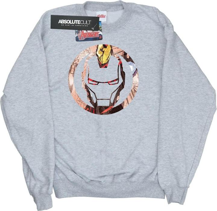 Actual product image Girls Iron Man Montage Symbol Sweatshirt (140, 146)