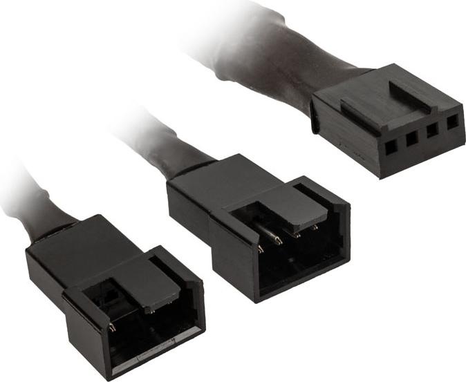 Actual product image Kolink 1-2 PWM fan splitter cable - 35 cm, braided, black (2 Fan)