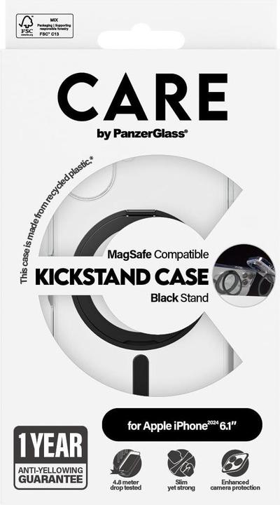 Image du produit PanzerGlass CARE Feature Case Kickstand & MagSafe iPhone '24 6.1" noir (Apple iPhone 16)