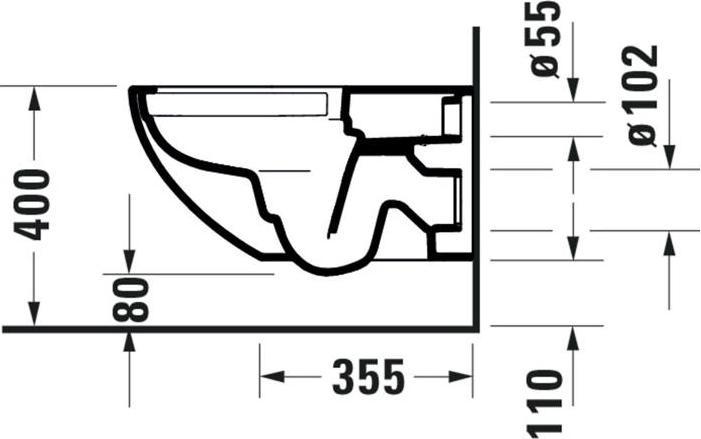 Produktbild Duravit Wand-WC ARCHITEC RIMLESS tief, 365x575mm weiss